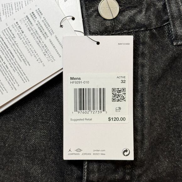 Nike Air Jordan Men’s Pants HF9291‑010 Size 32 Loose Fit Cotton New With Tags - Picture 10 of 12